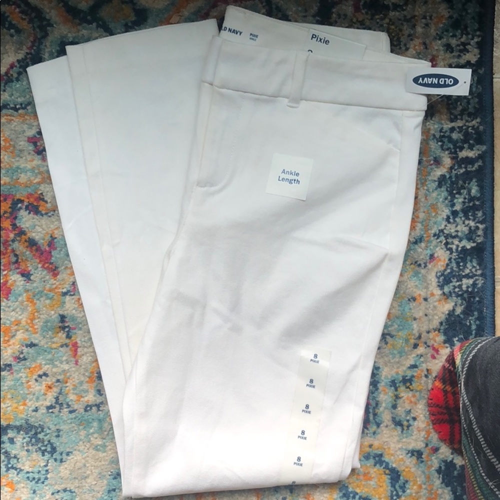 White ankle length pixies